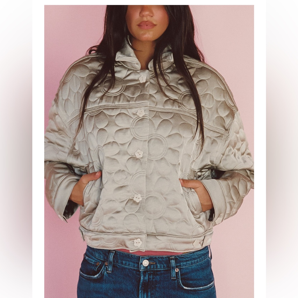 Skatie Quilted Bomber Jacket - Daisy Size Small